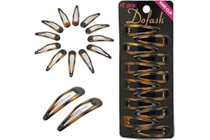 Dofash 12pcs Epoxy Snap Hair Clips Metal Grips 5cm/in Hair Accessories (Epoxy Tortie)