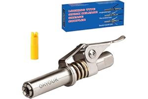 OKYOUK World's Smallest Grease Gun Coupler (Only 0.53 "),Quick Release Grease Tips with Cleaning Tool, Fit All 1/8" NPT Manua