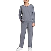 Weintee Women's Petite Jogging Suit Sets Sweatpants and Sweatshirts V Neck Tracksuits Cotton Sweatsuits
