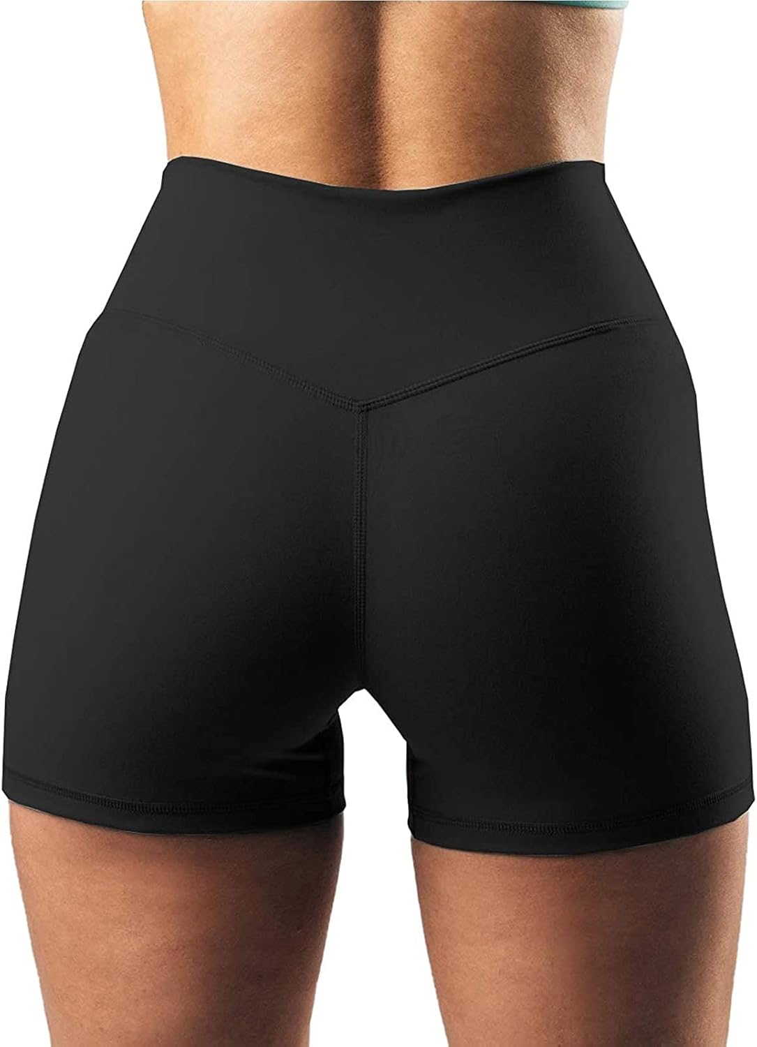 Women's High Waisted Biker Shorts Cross Waist Workout Yoga Shorts Running Leggings with/no Pocket: Clothing