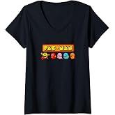 Women's 【PAC-MAN】 PAC-MAN Illustration 001 V-Neck T-Shirt