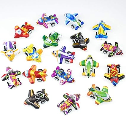 Leoie 10Pcs/Set Cartoon Mini Airplanes Kids Pull Back Capsule Toys Set