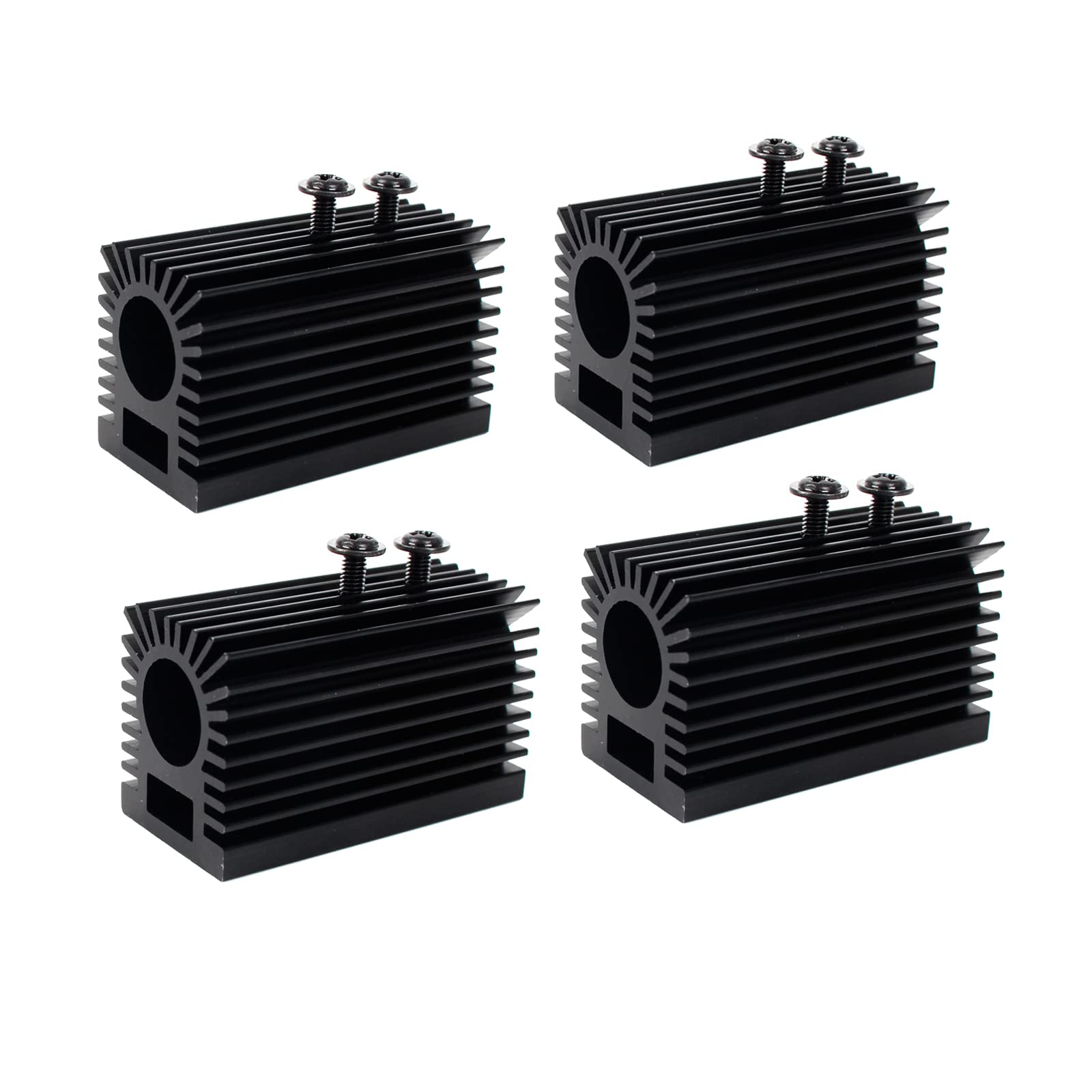 Black all -aluminum waterworking seat Lidar set heat sink bracket Laser fixed bracket for 12mm laser module（1.78″×0.9″×1.06″） (4pack)