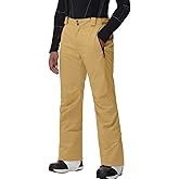 SnowElve Men's Insulated Snow Pants Waterproof Ski Pant for Winter Hiking Bottom Leg Zipper Outdoor Pants Zipper Pockets