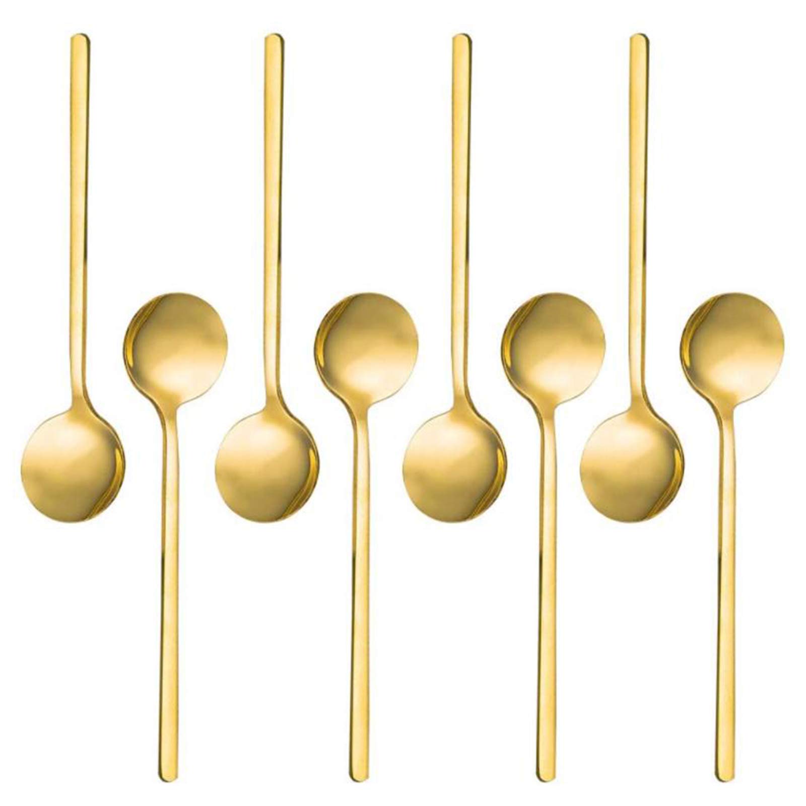 DERCLIVE Spoon Long Handle Stainless Steel Teaspoons for Coffee Dessert & Ice Cream