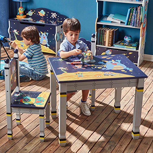 Fantasy Fields TD-12211SET Outer Space Table and Chairs (Set of 2), Blue/Outer Space