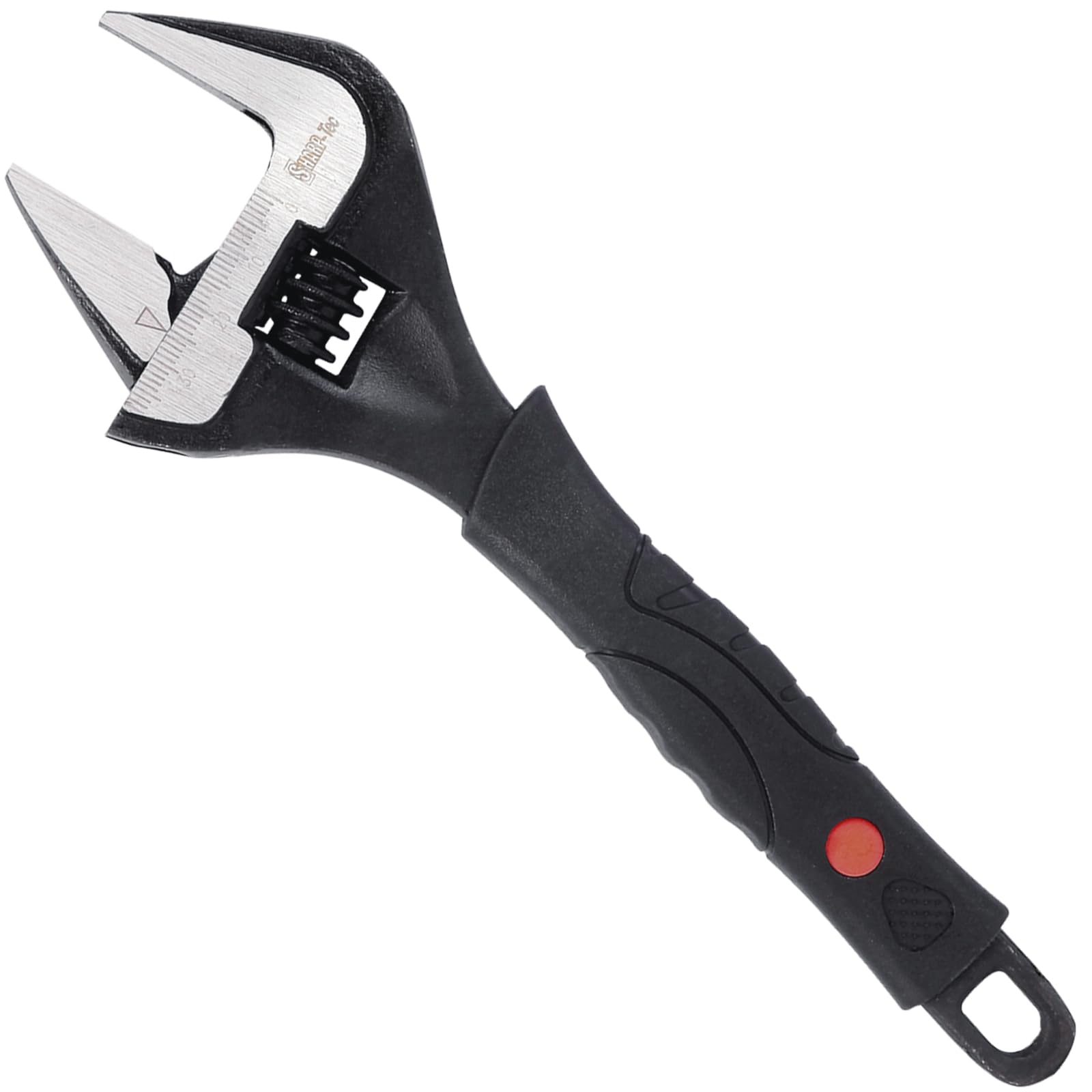 Sharp-tec 8-Inch Adjustable Spanner Wrench (200mm), 36mm Wide Jaw Large Opening, Chrome Vanadium Steel, Black Oxide Finish, Heavy-Duty Plumbing & DIY Tool with Ergonomic Grip