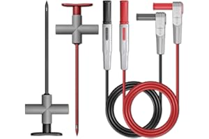 Goupchn 2PCS Multimeter Test Leads 4mm Banana Plug Male to Male with Puncture Probes Wire-Piercing Test Clip Tool for Multimeter Testing Automotive Car Repairing