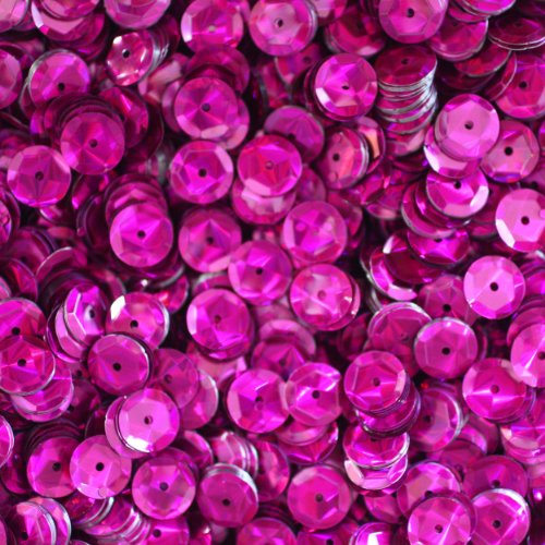 8mm Cup Facet Round SEQUIN PAILLETTES ~ Fuchsia Pink PRISM MULTI Reflective METALLIC ~ Loose sequins for embroidery, bridal, applique, arts, crafts, and embellishment. Made in USA