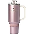Cirkul 40oz. Rose Gold Stainless Steel Tumbler with Handle, All-Day StrawSip™, Double-Wall Insulated