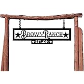 Custom Metal Family Name Farmhouse Sign, Last Name Sign for Farm, Farm Address Sign, Ranch or Farm Signs Indoor Outdoor Personalized, Farmhouse Signs Wall Decor, Farm Sign,