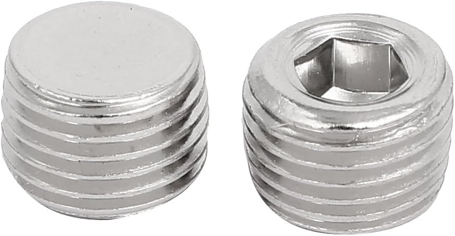Sourcingmap 1/2-inch Metal Hex Socket Set Flat Point Grub Screws Silver Tone for Towel Rack Door Knob 9pcs - Image 3