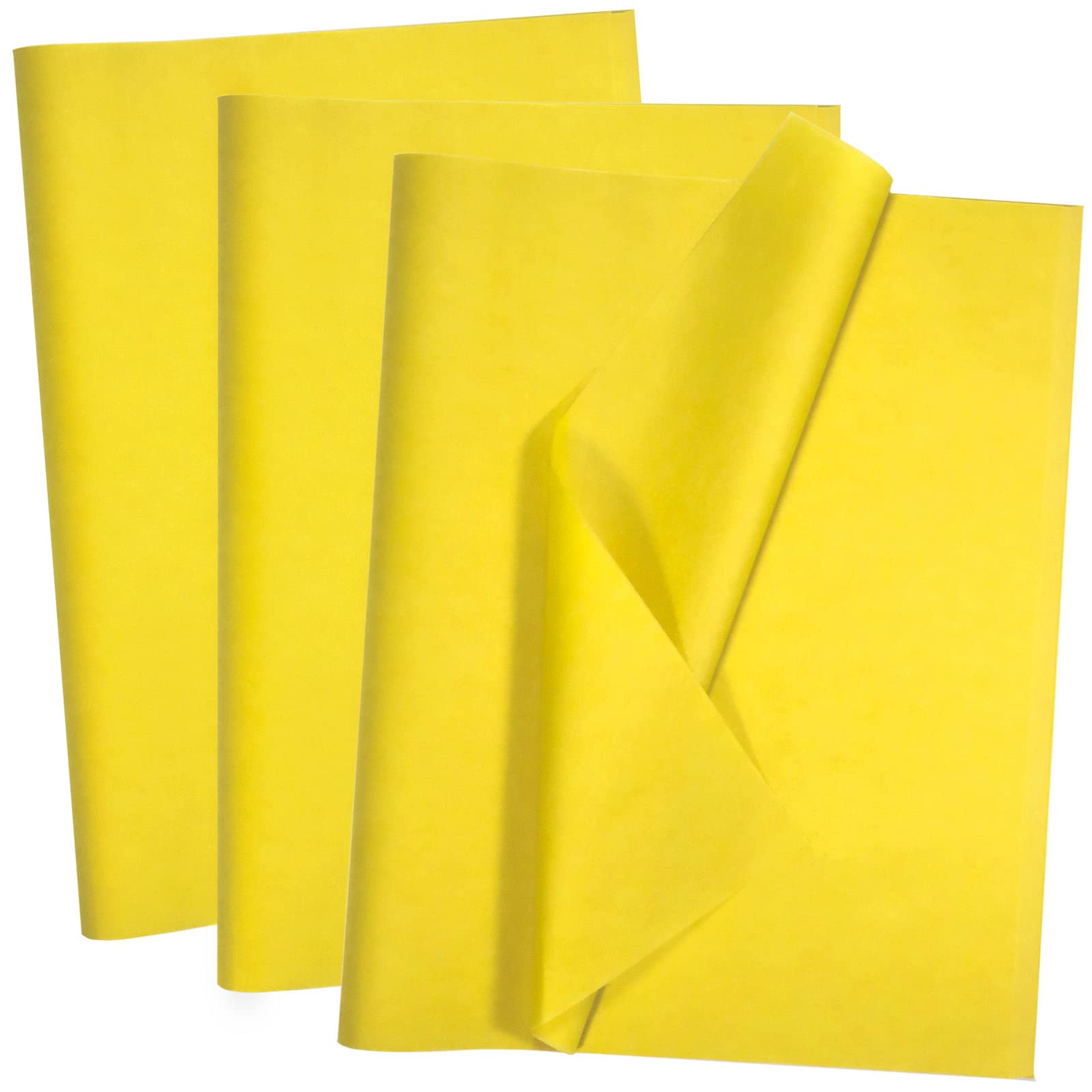 Photo 1 of 100 Sheets Yellow Tissue Paper Artdly 14 x 20 Inches Yellow Wrapping Paper Bulk for Weddings Birthday DIY Project Christmas