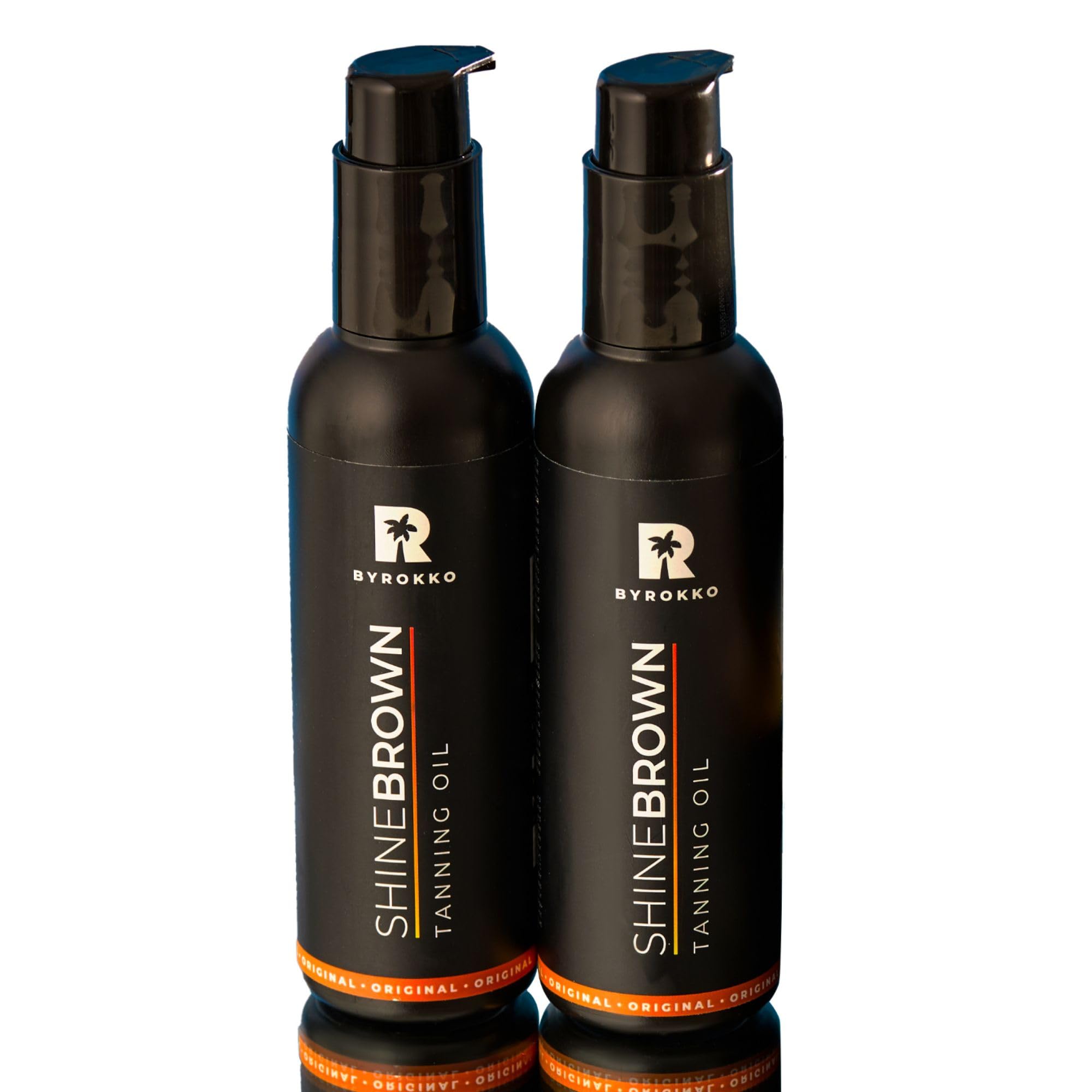 BYROKKO Shine Brown Tanning Oil (150 ml), XXL Sunbed Tanning Accelerator for Outdoor Sun or Indoor Tanning Bed Lotion, Fast Bronzer with Premium Natural Ingredients for Deep, Long-Lasting Glow