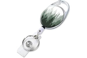 Badge Reel Retractable Badge Holder with Retractable Keychain for Keys Cute Name Nurse Decorative Badge Reels with Belt Clip 