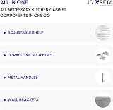 JD Greta 500mm White Matt Kitchen Wall Cabinet Modern Storage Unit view 7