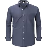 Oxford Dress Shirts for Men Big and Tall(Size XXL Big-6XL Big Tall) Casual | Timeless Button-down collar, Comfortable, Sharp Color, Breathable, Easy to maintain, Match jeans, chinos, casual/dress pants