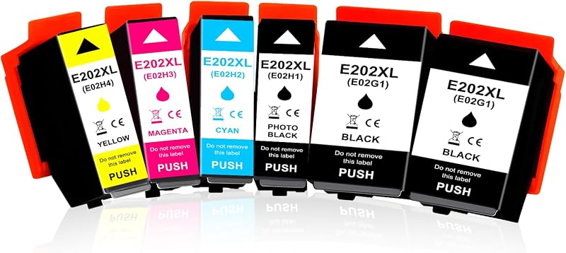 LeciRoba 202XL Ink Cartridges for Epson Expression Premium XP-6100 XP-6105 (6
