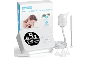 SAFVXOG Nasal Aspirator for Baby, Nose Sucker with 9 Suction Levels, Electric Snot Sucker, 3 Levels Night Light & Nursery Rhyme Soothing Function, Food-Grade Silicone Tips