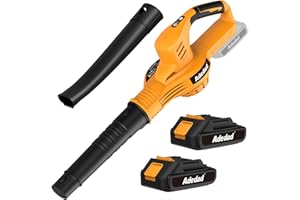 Adedad Leaf Blower Cordless, 20V Leaf Blowers with 2 Battery and Charger 150MPH 2 Speed Electric Blower for Lawn Care,Patio, Garden, House, Depot