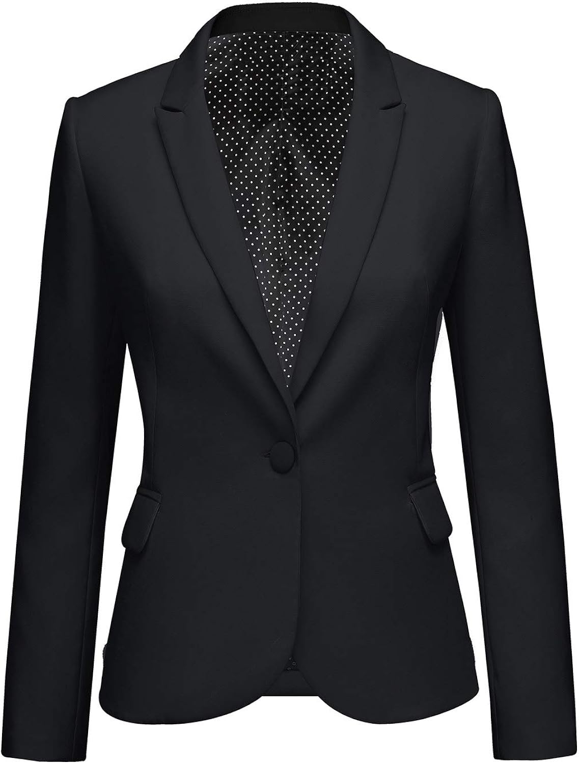 luvamia Women's Long Sleeve Formal Notch Lapel Button Down Blazer Pocket Jacket at  Women’s Clothing store