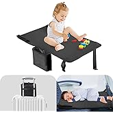 Trekbabe Toddler Airplane Bed, Airplane Seat Extender for Kids, Baby Travel Essentials, Black