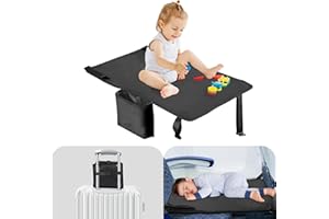 TrekBabe Toddler Airplane Bed, Airplane Seat Extender for Kids, Baby Travel Essentials, Black