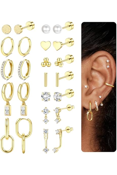 Aretes Para Perforaciones Oreja Aretes De Oreja Para Mujer, Aretes