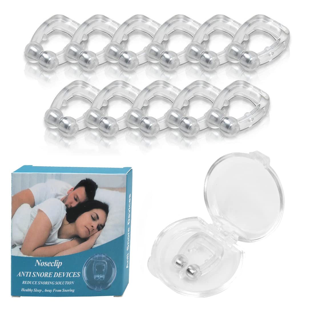 Hsthe Sea 12 Pack Magnetic Anti Snore Clip Reusable Snoring Device Effective Snoring Solution
