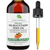 Jeune Naturelle Sea Buckthorn Oil Organic, From Fruit & Seeds, 100% Pure RAW Virgin Cold-Pressed Undiluted Unrefined, Fast Ab