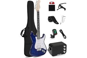 UST-200 Beginner Electric Guitar Kit HSS Pickup, Versatile 5-Way Switch for Clean to High-Gain Tone Full-Size ST Style Guitar