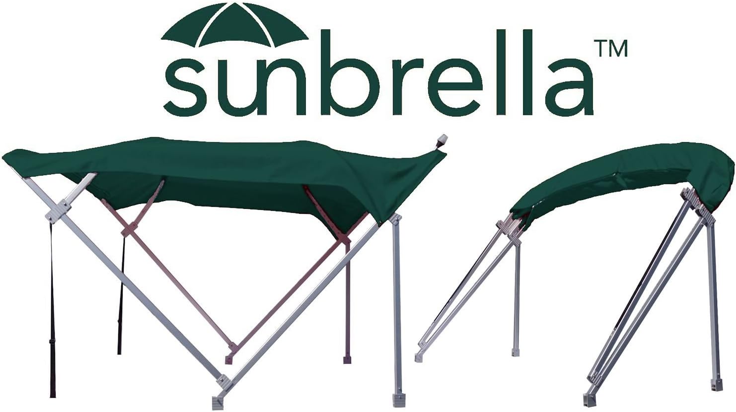 Sunbrella 8' x 8' Complete Pontoon Bimini Top Kit (Forest