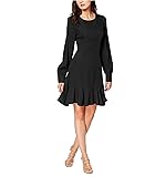 Bar III Womens Solid Fit & Flare Dress