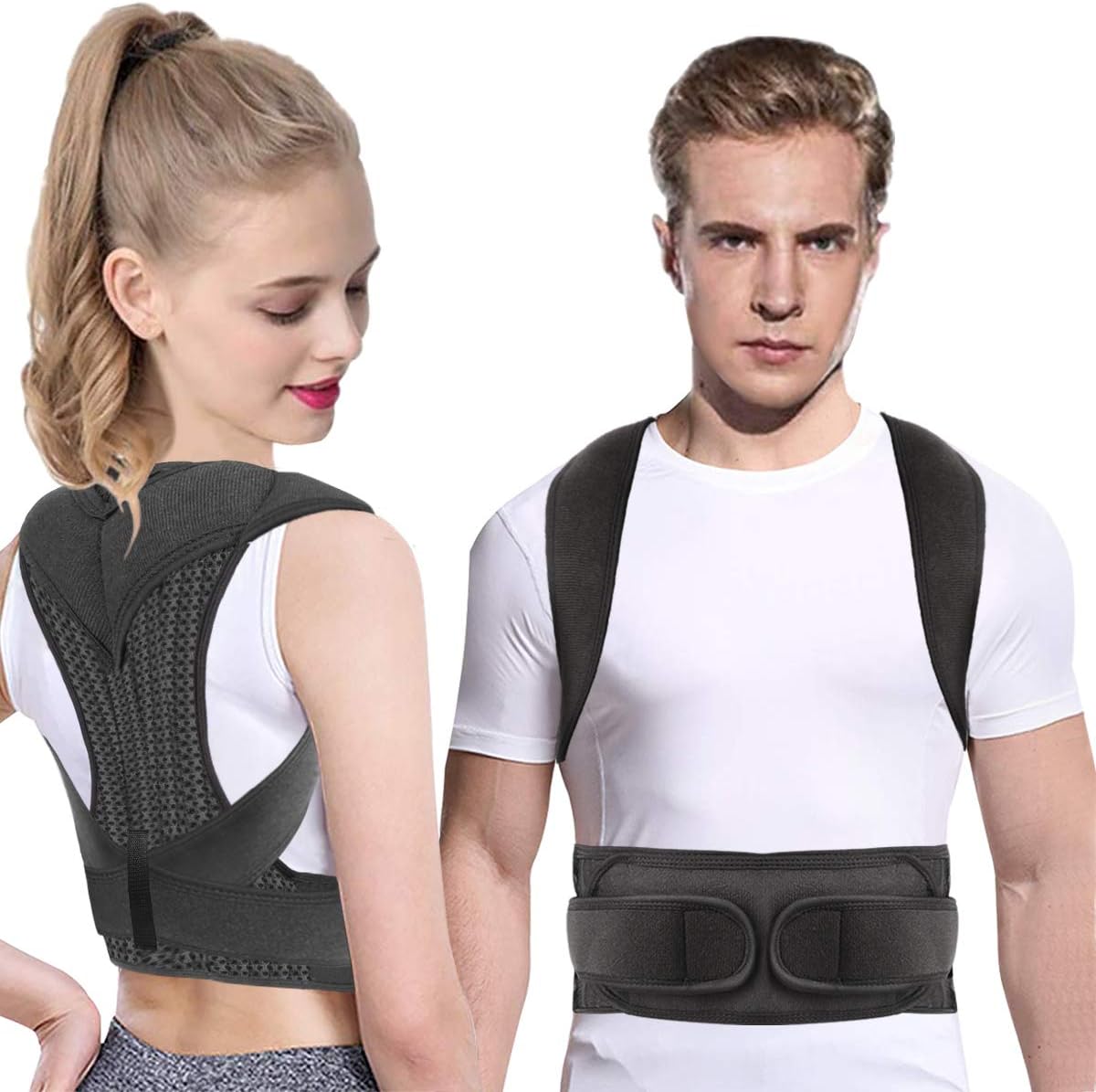 Posture Corrector,Adjustable Posture Correction Back Brace for Women and Men ,Spinal Support Back Brace Shoulder Support Back Straightener for relieving back pain and shoulder pain (Back Support-1008, X Back Support-1008)