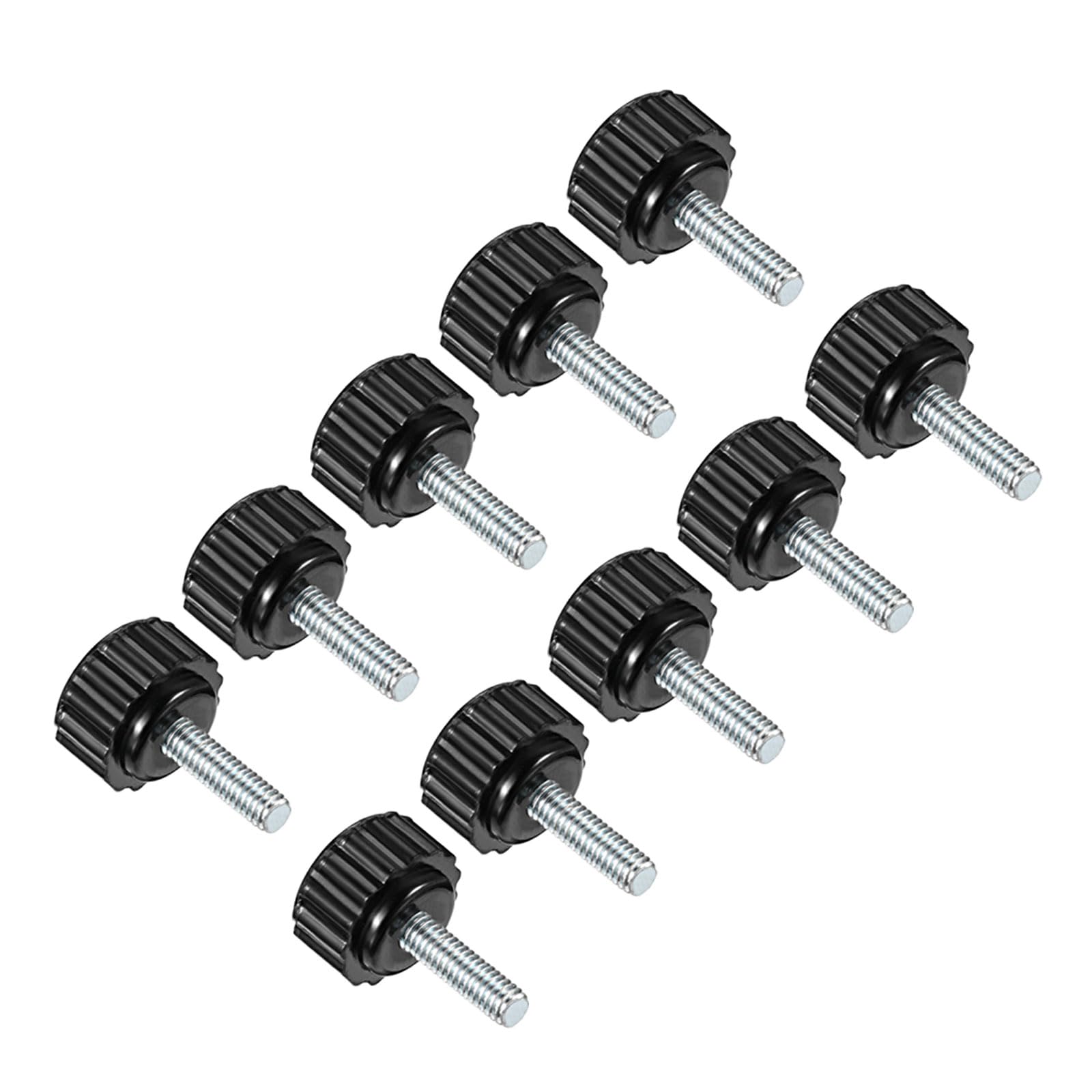 CoCud Knurled Clamping Knobs, M4 x 16mm Male Thread 16mm Head, Thermoset Plastic Thumb Screw Grip Bolt Knobs Black - (Applications: for Lathe Machinery), 10-Pieces