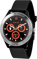 Harry Lime Black Smart Watch Silver Bezel iOS Android GPS Music Control Heart view 2