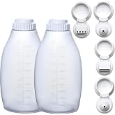 Yumcaps Condiment &amp; Sauce Squeeze Bottles - 2-Cup, 4 Unique Nozzles (2-Pk)