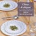 Elegant Silver and White Plastic Plate Set for Party, Includes 20 Dinner Plates (10.25”) & 20 Side Plates (7.5”), Heavy Duty Disposable Dinner Set for Holidays, Christmas, Events & Weddings - Dots
