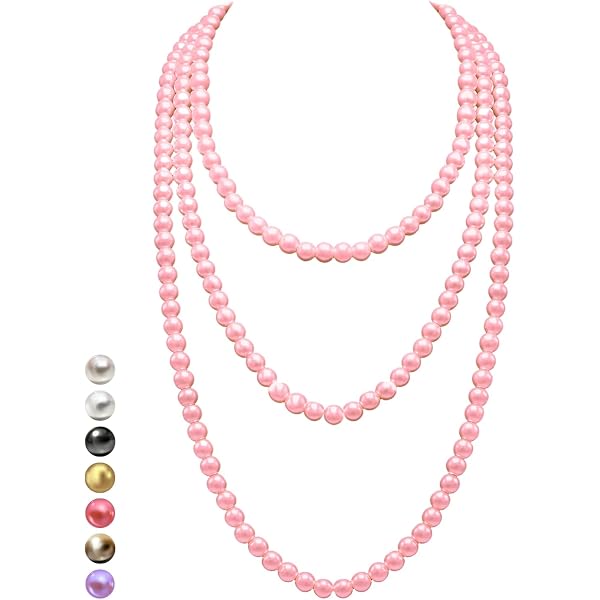 Multilayer Faux Pearl Necklace & Clip-On Earrings Set – Statement Sweater Chain, Women’s Jewelry