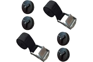 C CASIMR 2Pack Nylon Strap with Metal Buckle and 4 Sets of Clips Accessories, DIY to Fix Most Dog Car Barrier on Rear Headrest and Strengthen Stability of The Side Panel, Black
