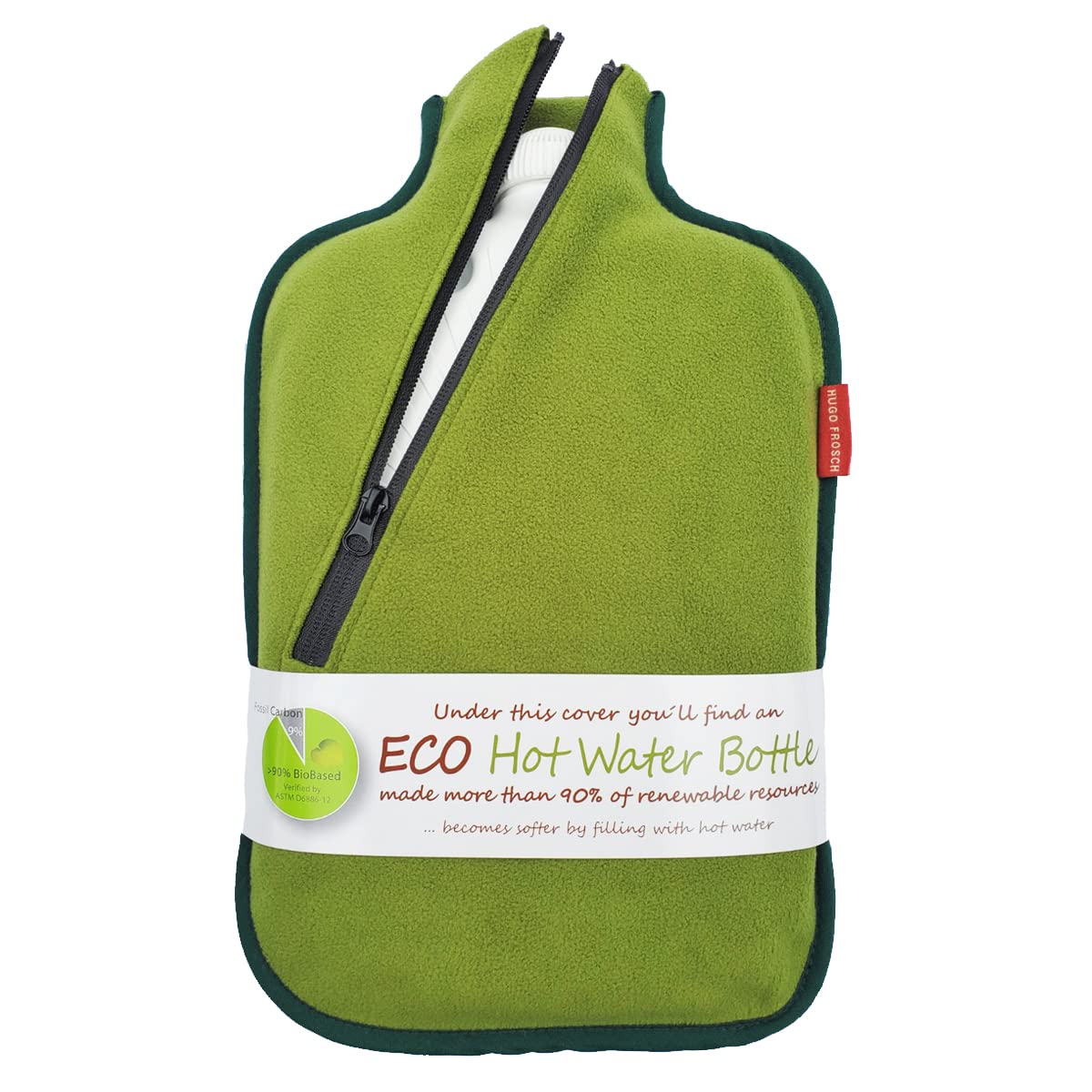 Hugo Frosch Hot Water Bottle with Softshell Cover and Insulating Zip