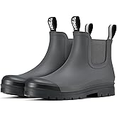 HISEA Women's Short Rain Boots Fashion Waterproof Chelsea Boots Ankle Garden Shoes for Ladies Non Slip Outdoor Work Booties Lightweight Rubber Rainboots with Comfort Insole