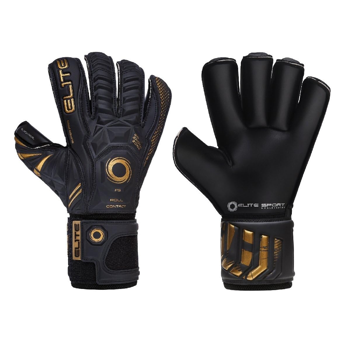 Elite Sports Black Real Goalkeeping Gloves