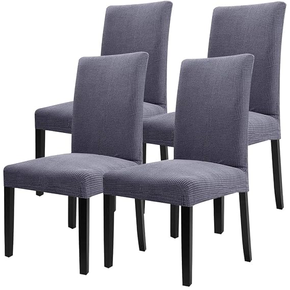 YISUN 4er/6er Set Stretch Kurze Esszimmer Stuhlhussen, Abnehmbare Waschbar Stuhlbezug Stuhl Schutzhülle für Wohnkultur Party 