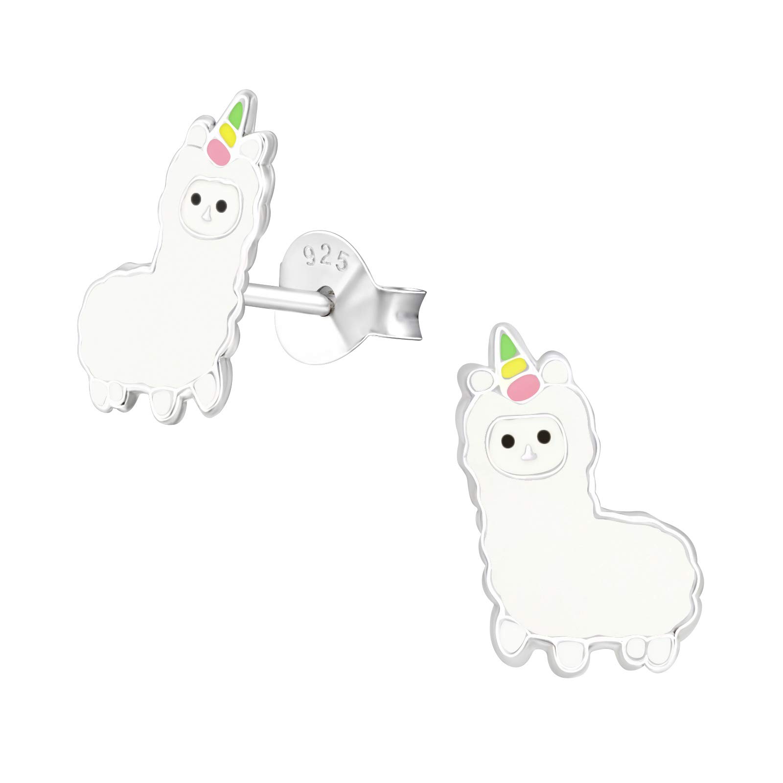 Llama Animal Earrings .925 Sterling Silver Alpaca Unicorn