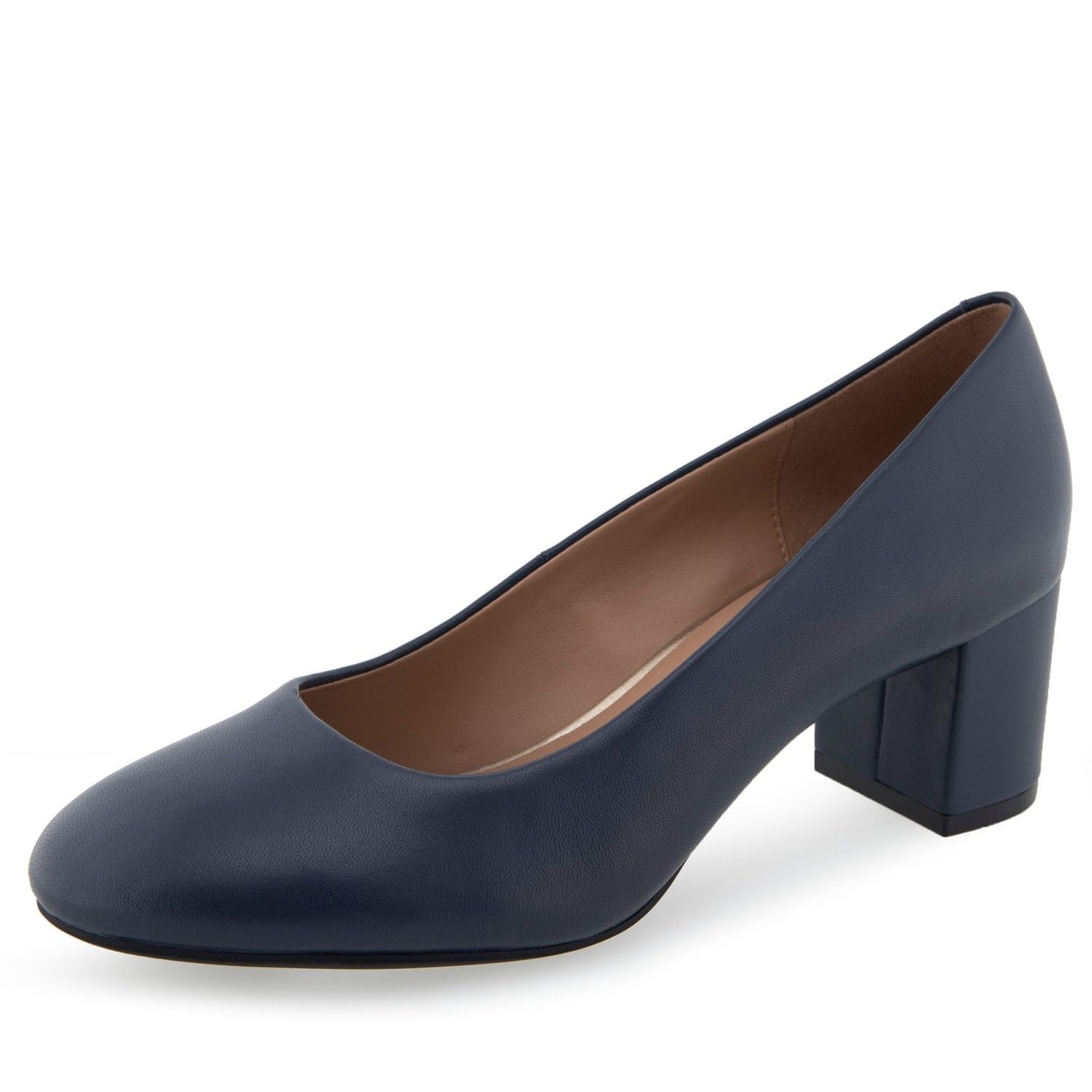Aerosoles EBEL Mid Heeled Pump, Navy Leather, 12W