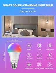 Vanance Smart Light Bulbs 4Pack with Remote, A19