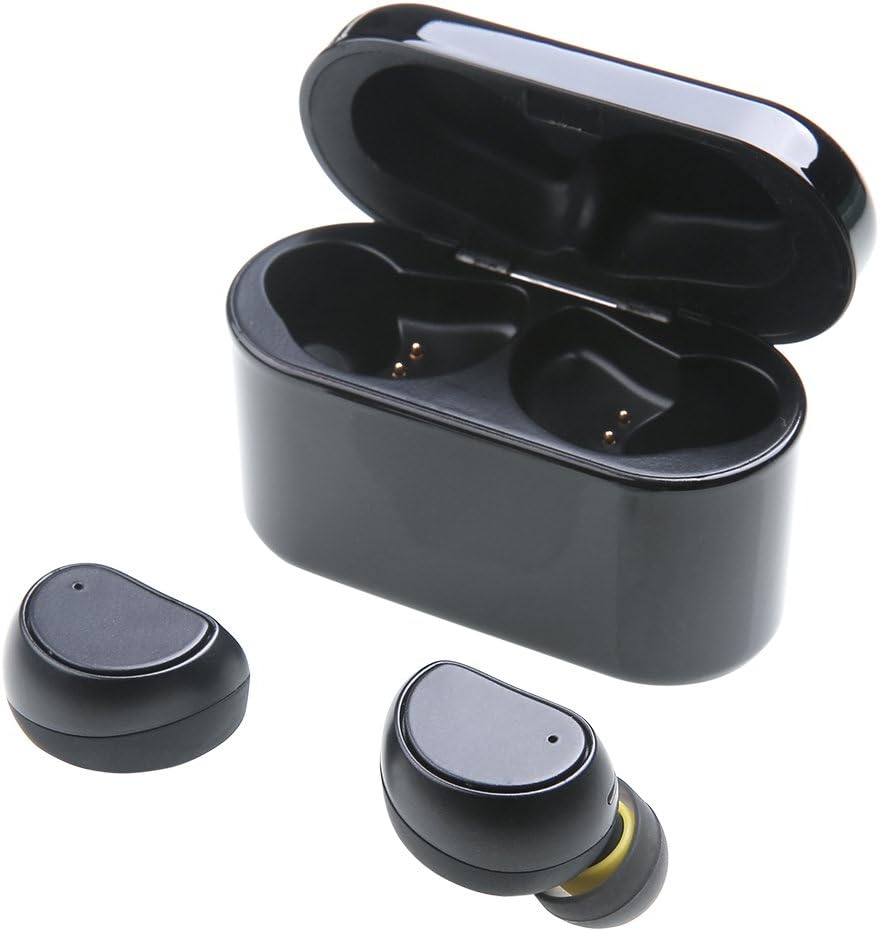 True Wireless Earbuds, TECKEPIC Mini Bluetooth Stereo Earbuds with Charging Case and Built-in Microphone for iPhone,iPad Samsung and Most Android Phones,Ideal for Sports and Exercise (Black)