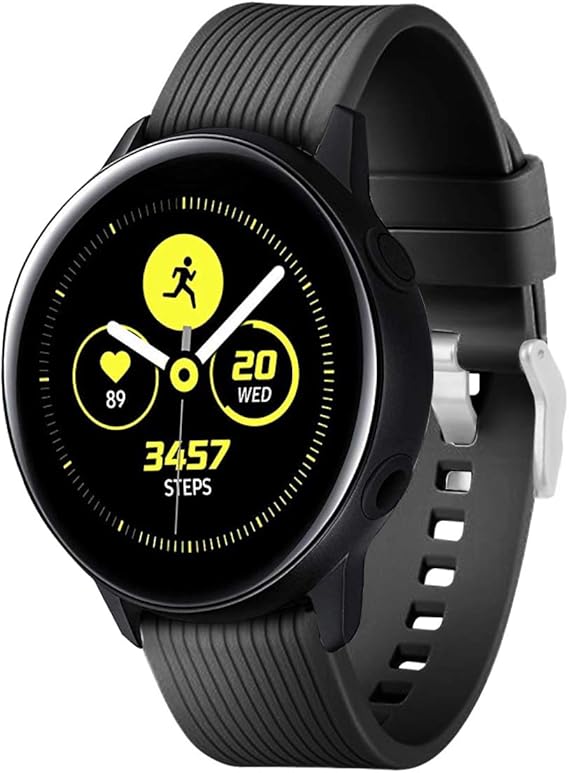 Amazon Com Hatalkin Bands For Samsung Galaxy Watch 3 41mm Band Active Active 2 Band 40mm 44mm Polar Ignite Band Replacement 20mm Soft Silicone Sport Band Strap With Quick Release Pin Black Clothing