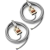 QWORK Waterproof Limit Switch TZ-3104 with Roller Lever Plunger, 2 Pack - Momentary Action, SPDT 1NO+1NC, Including 3m Cable